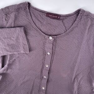 Cut Loose Womens XL Purple Textured Cotton Blend Handkerchief Hem Cardigan USA